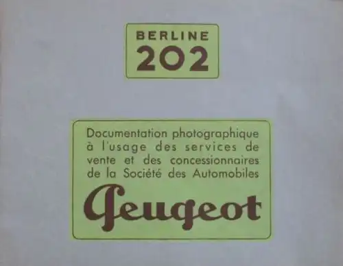 Peugeot 202 Berline Modellprogramm 1938 Automobilprospekt (2728)