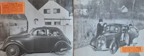 Peugeot 202 Berline Modellprogramm 1938 Automobilprospekt (2728)