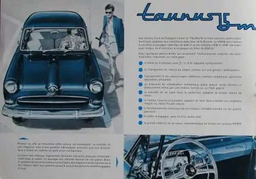 Ford Taunus 12 M + 15 M DeLuxe Modellprogramm 1956 Automobilprospekt (2747)