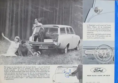 Ford Taunus 17 M Turnier Modellprogramm 1962 Automobilprospekt (2748)