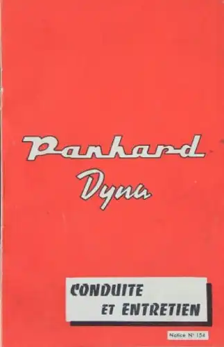 Panhard Dyna Limousine Cabriolet 1958 Betriebsanleitung (2756)