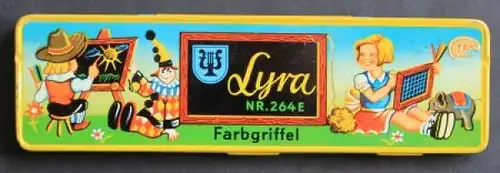 Lyra Farbgriffel 1935 sechs Stifte in Original Blechschachtel (2765)