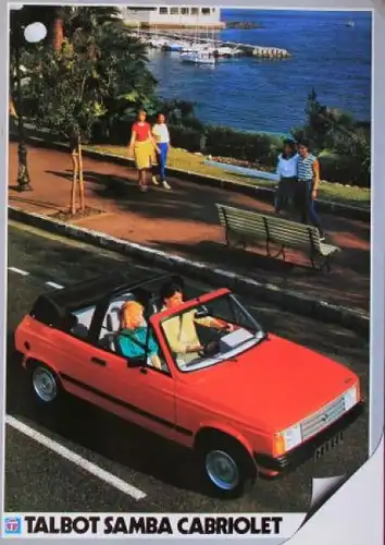 Talbot Samba Cabriolet Modellprogramm 1983 Automobilprospekt (2866)