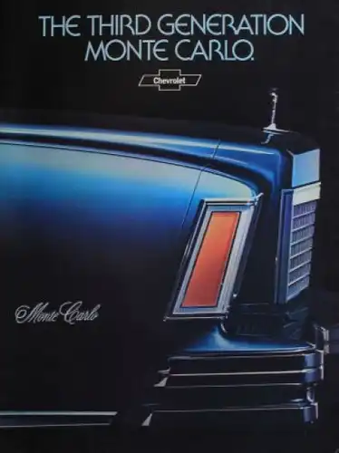Chevrolet Monte Carlo Modellprogramm 1977 "The third Generation" Automobilprospekt (2889)