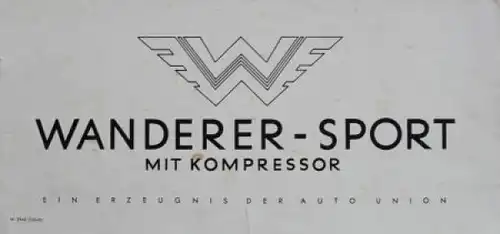 Wanderer Kompressor Sport Cabriolet Modellprogramm 1937 Automobilprospekt (3009)