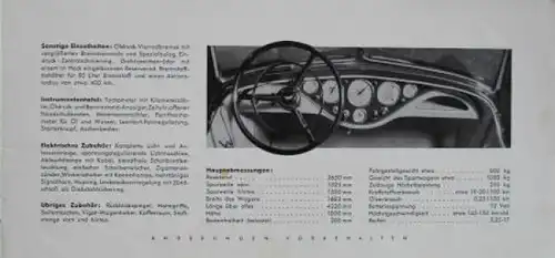 Wanderer Kompressor Sport Cabriolet Modellprogramm 1937 Automobilprospekt (3009)