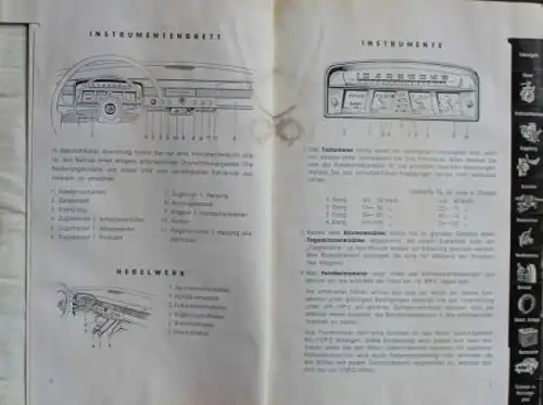 Borgward Isabella TS Coupe DeLuxe 1960 Bordmappe mit Betriebsanleitung (3023)