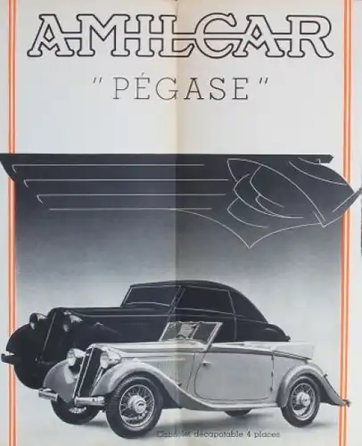 Amilcar Pegase 4 Places Modellprogramm 1934 Automobilprospekt (3047)