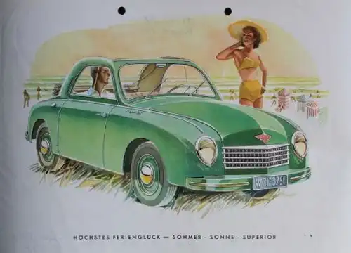 Gutbrod Superior Modellprogramm 1952 Automobilprospekt (3049)
