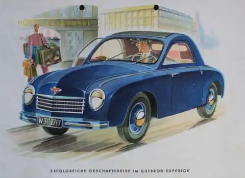 Gutbrod Superior Modellprogramm 1952 Automobilprospekt (3049)