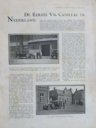 Cadillac V16 Modellprogramm 1930 "De eerste V16 in Nederland" Automobilprospekt (3062)