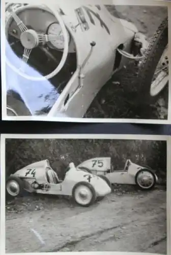 Rennsportwagen 1952 Eigenbau Formel II drei Originalfotos (3085)