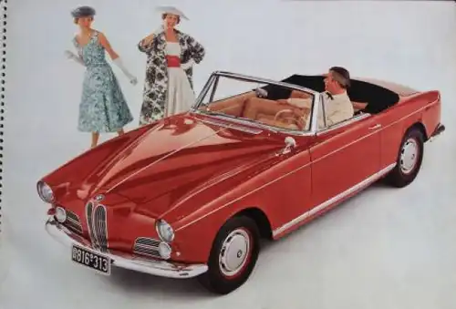 BMW V8 Modellprogramm 1955 "Die großen europäischen Achtzylinder" original Automobilprospekt (3096)