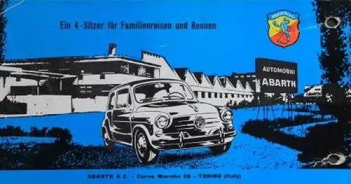 Abarth Fiat 850 Turismo Competizione Modellprogramm 1962 Automobilprospekt (3098)