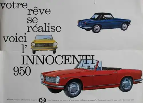 Innocenti 950 Modellprogramm 1965 Automobilprospekt (4305)