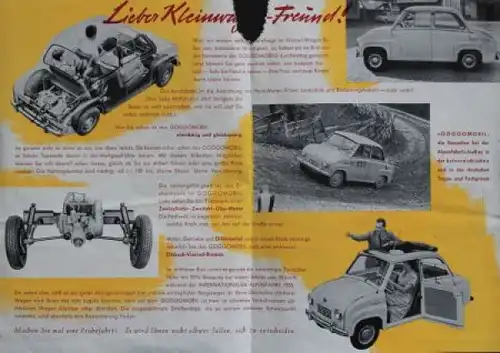 Glas Goggomobil Modellprogramm 1953 "Wendepunkt der Lebensführung" Automobilprospekt (5279)