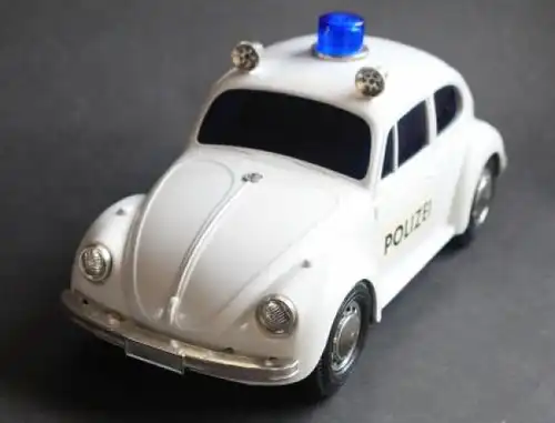 Alps Volkswagen Käfer Police Car 1972 Plastikmodell mit Batterieantrieb in Originalkarton (5288)