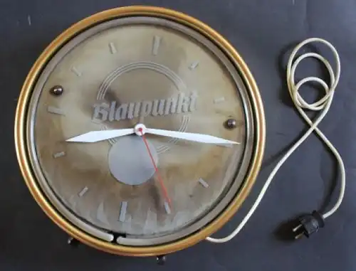 Blaupunkt Werbe-Standuhr 1960 Messinggehäuse mit Neon-Beleuchtung (5293)