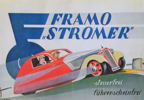 Framo Stromer Limousine Modellprogramm 1933 Automobilprospekt (4087)