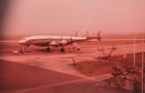 Lockheed Super Constellation Verkehrsflugzeug Alitalia 1955 vier Farbdias (5335)