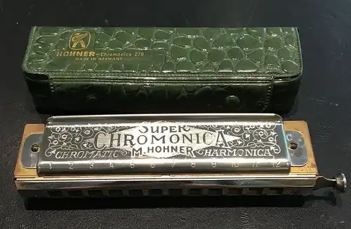 Hohner Mundharmonika Super Chromonica 1938 in Kunstledertasche (5441)
