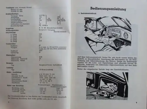 Borgward Hansa 1500 Bordmappe mit Betriebsanleitung und Händlerdienst 1951 (5470)