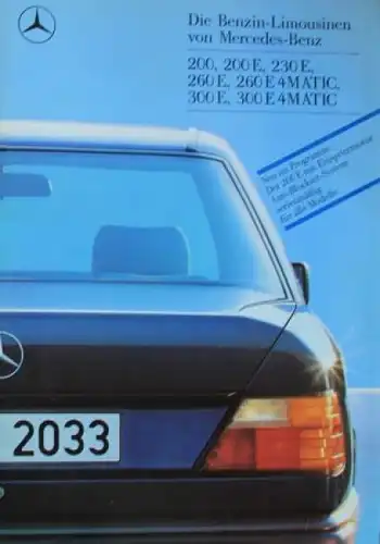 Mercedes-Benz 200 - 300 E Modellprogramm 1989 Automobilprospekt (5527)