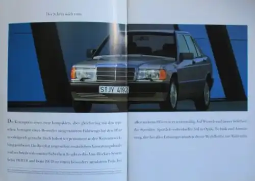 Mercedes-Benz 190 Modellprogramm 1991 Automobilprospekt (5531)