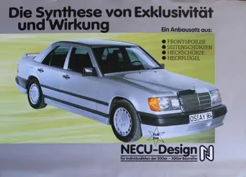 Mercedes-Benz 200 - 300 Necu-Design Modellprogramm 1985 Automobilprospekt (5534)