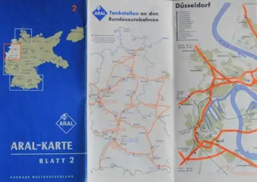 BV Aral Straßenkarte 1958 Deutschland "Reise ohne Sorge" (5580)