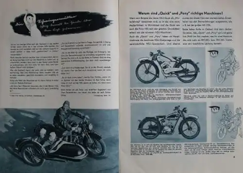 NSU Motorräder Modellprogramm 1938 "Wie wird man glücklicher Motorradbesitzer?" Motorradprospekt (6352)