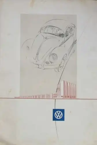 Volkswagen Käfer Modellprogramm 1952 Reuters Automobilprospekt (7636)