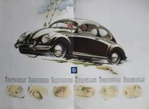 Volkswagen Käfer Modellprogramm 1952 Reuters Automobilprospekt (7636)