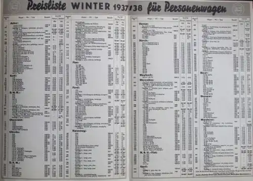 Hund Winterschutz Preisliste 1938 Automobilzubehörprospekt (6379)