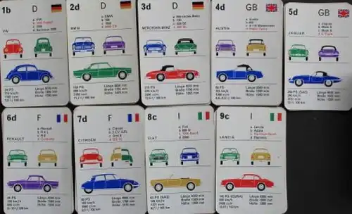 Bielefelder Spielkarten "Auto Test" 1965 Kartenspiel (6474)