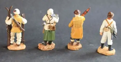 Militaria Soldatenfiguren 4 Gipsmodelle 1940 handcoloriert (6511)