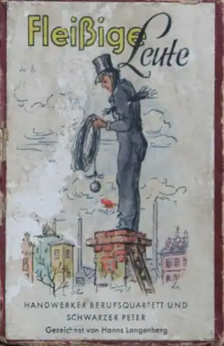 Unger Spielkarten "Fleißige Leute - Schwarzer Peter" 1938 Kartenspiel (5604)