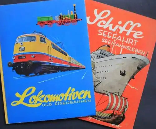 Herba Sammelbilder "Lokomotiven und Eisenbahnen" und  "Schiffe" 2 Sammelalben 1978 (5612)