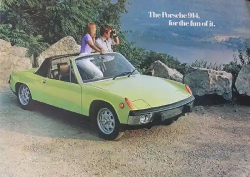 Porsche 914 "For the fun of it" Modellprogramm 1973 Automobilprospekt (1186)