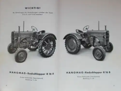 Hanomag R 16 Radschlepper 1952 Betriebsanleitung (5658)