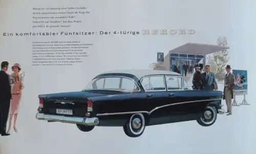 Opel Rekord Modellprogramm 1957 "Gleich leicht, gleich sicher" Automobilprospekt (5711)