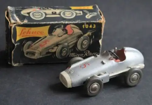 Schuco Micro-Racer Rennwagen 1960 Metallmodell mit Friktionsantrieb in Originalkarton (5889)