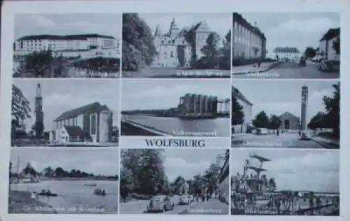 Volkswagen Wolfsburg mit VW-Werk 1951 Postkarte (5894)