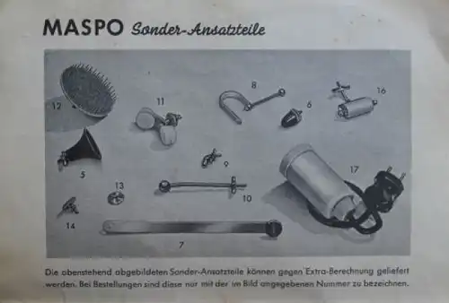 Maspo Standard 1955 Massage-Apparat mit Zubehör in Originalkoffer (5904)