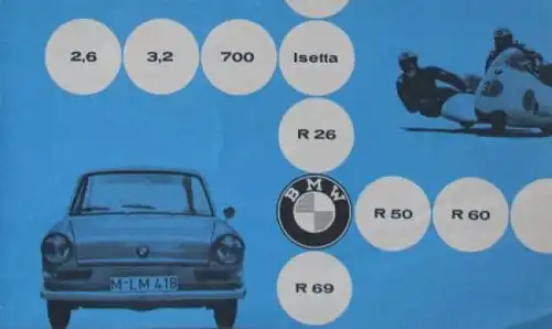 BMW Modellprogramm 1960 Automobilprospekt (5919)
