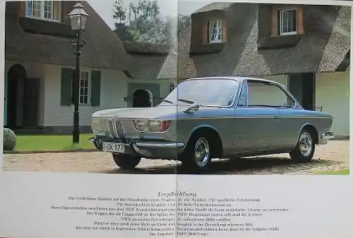 BMW 2000 CS Automatic Modellprogramm 1968 Automobilprospekt (5926)