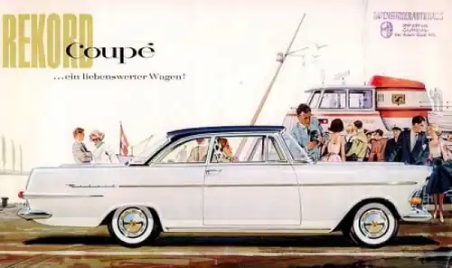 Opel Rekord Coupe Modellprogramm 1961 "Ein liebenswerter Wagen!" Automobilprospekt (5929)