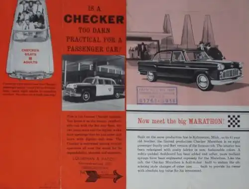 Checker Marathon Modellprogramm 1965 drei Prospekte Konvolut (5951)