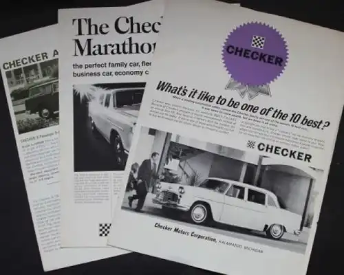 Checker Marathon Modellprogramm 1967 drei Prospekte Konvolut (5952)