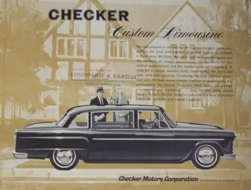 Checker Modellprogramm 1964 vier Automobilprospekte Konvolut (5953)